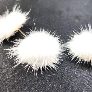 EPG-11,  2pcs- Mink Fur Ball  Stud, connector, charm,  20 colors - Stud