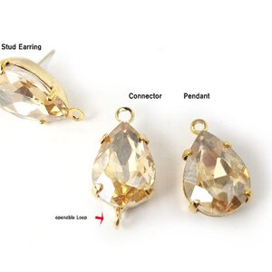 2PCS, EPG-210, 15mm Waterdrop  Cubic, 12colors -Stud Earring, Connector, Charm