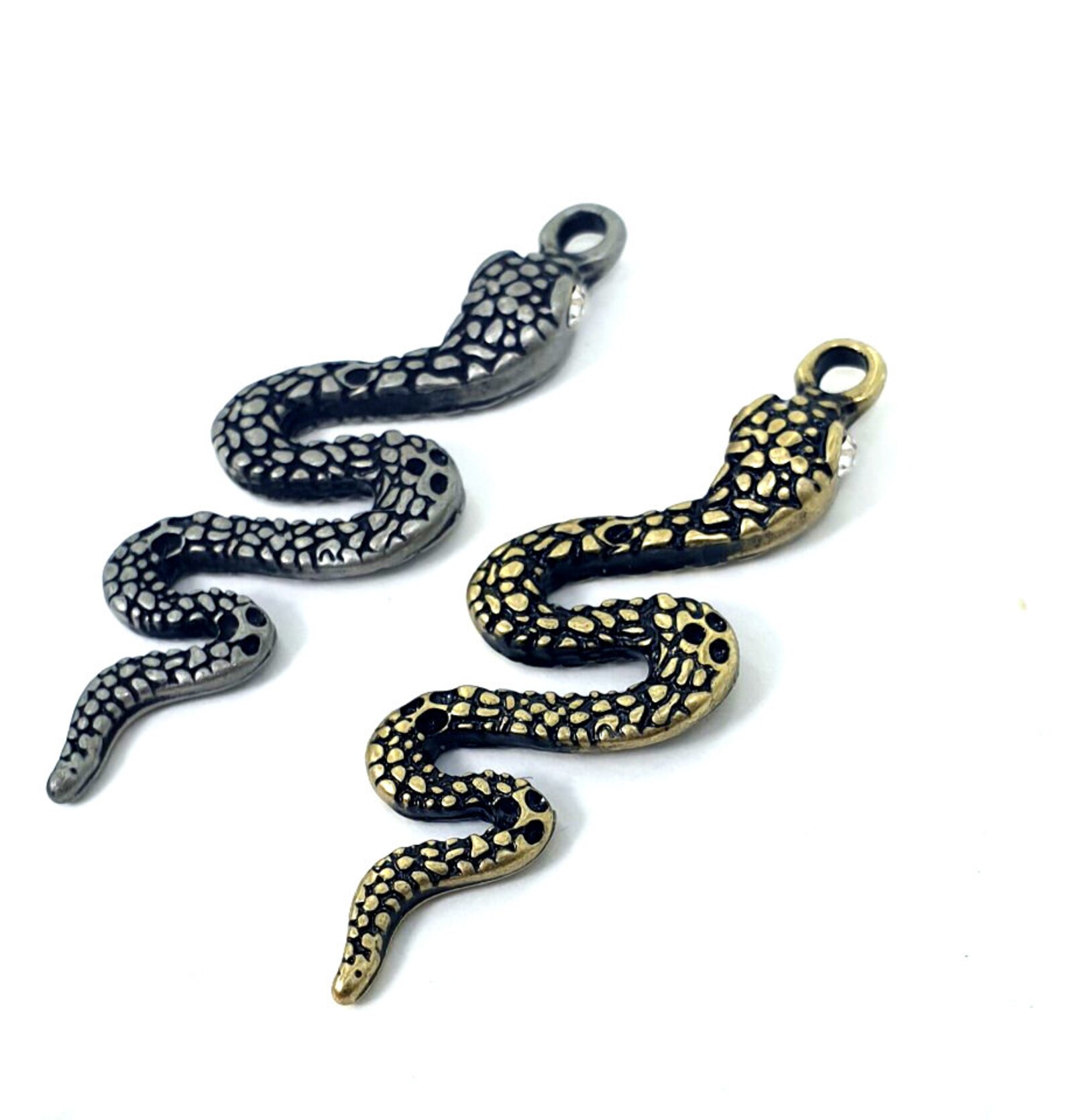 2PCS PCMG78 58mm Matte Gold Snake Pendant 4 Colors Matte Etsy