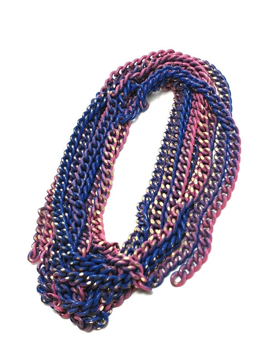 1M, CH-01, 2.2mm Mix Color Chain, Nickel Free 7 Colors- Blue and