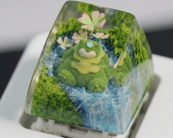 Mosslax Resin Keycap, Pokopia Keycap, Unique Gift For Gamer, Cute Silly Keycap