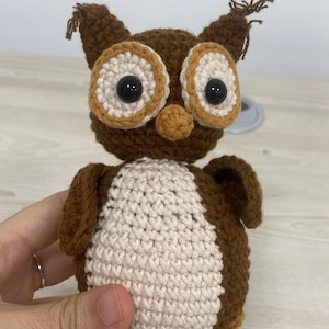 Amigurumi Owl Plushie – Soft Handmade Crochet Bird – Woodland Nursery Decor Or Cute Animal Gift