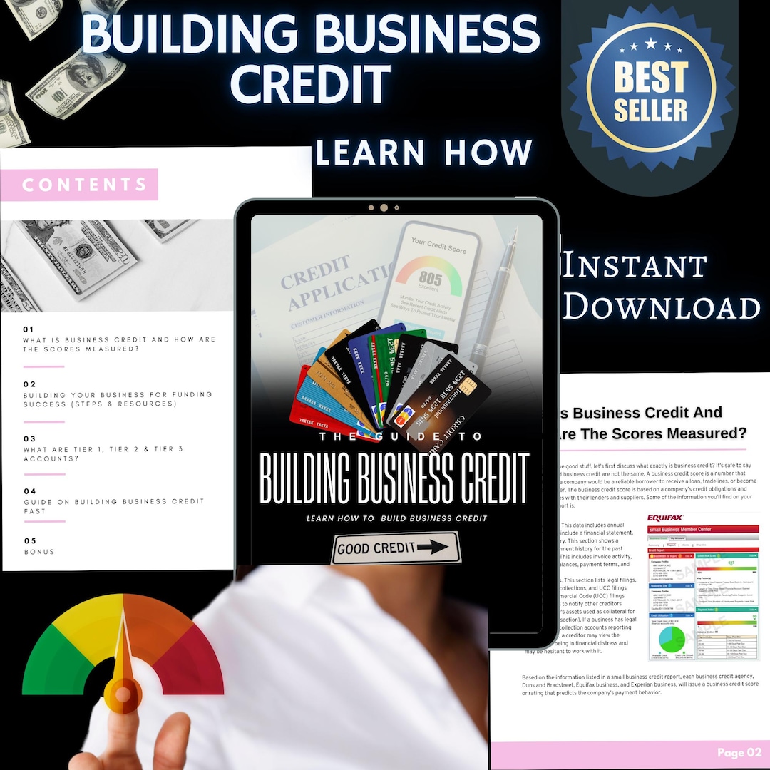 Business Credit Guide PLR: Resell Rights, Canva Template (digital ...