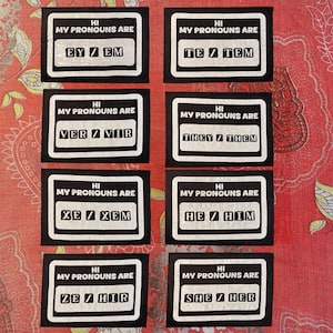 Pronoun Patch Set: Gender Affirming Sew-On Patches