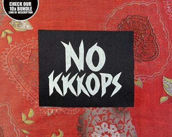 No KKKops Patch: Anti-Racist Sew-On Fabric Patch