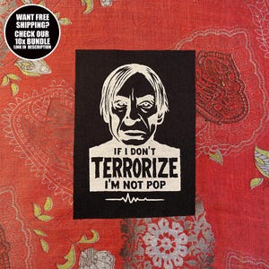 Punk Band Patch × Iggy Pop Terrorize × DIY Sew on Punk Music Statement Jacket Fabric Patch