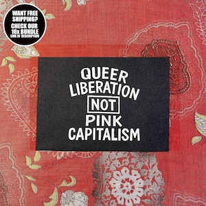 Queer Punk Patch × Queer Liberation Not Pink Capitalism × Sew On Anti-Corporate LGBT Punk Patch for Jackets or Vests