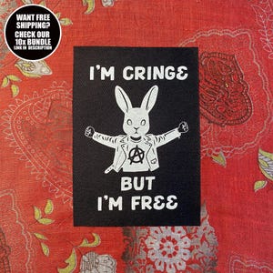 Crust Punk Bunny Patch: Anarchist DIY Sew-On Cotton Statement