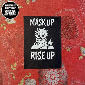 Anarchist Patch: Mask Up Rise Up, Sew On Resistance Patch