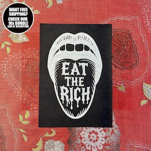 Punk Aufnäher × Eat the Rich Statement × Anarchisten Stoffaufnäher für Jacken oder Westen