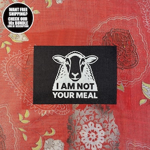 Vegan Protest Patch: Animal Rights Cotton Satin Sew-On Patch