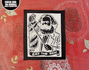 Eat The Rich Anarchist Patch: Karl Marx Anti-Capitalist Sew-On Patch