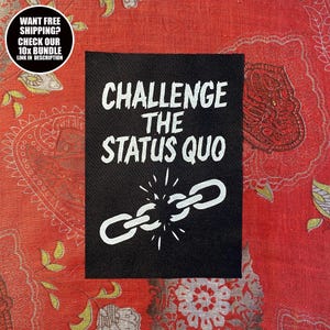 Toppa Punk × Sfida lo Status Quo × Toppa da cucire per giacche o gilet