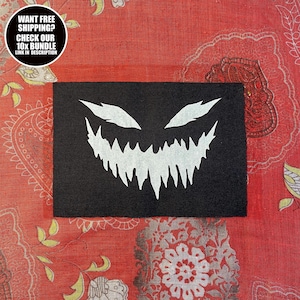 Punk Patch × Distorted Screaming Face × Sew On Horror Crust Punk Aesthetic Patch for Jackets or Battle Vests
