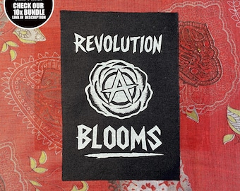 Anarchist patch - Revolution Blooms: Sew on crustpunk vest patch