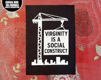 La virginidad es una construcción social. Parche feminista para coser.