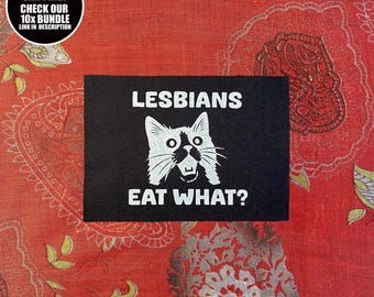 Écusson queer × Lesbiennes mangent quoi × cousent sur un écusson LGBT punk féministe