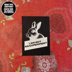 Vegan Activist Patch: Anti Animal Testing, Cruelty-Free Cotton Satin