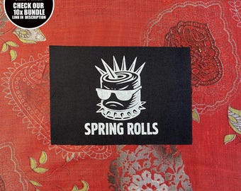 Vegan Patch × Frühlingsrollen × Aufnäher für die Jacke