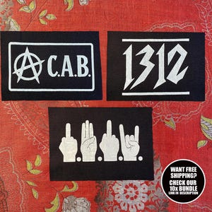 Écusson punk ACAB : lot d'écussons en tissu de protestation à coudre