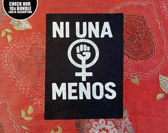 Feminist patch - Ni Una Menos: Sew on protest patch against femicide and women's rights