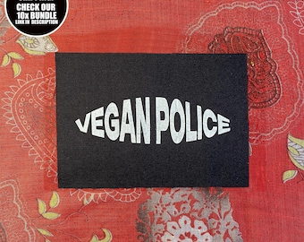 Veganer Polizei Aufnäher: Lustiger Aufnäher mit Tierrechten