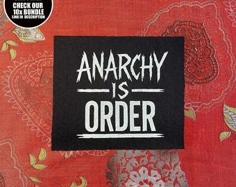 Anarchist Aufnäher - Anarchy Is Order: Polit-, DIY Punk-Patch zum Aufnähen