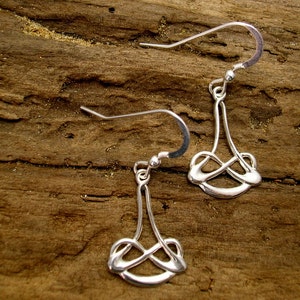 Art Nouveau Sterling Silver Celtic Knot Earrings: Handmade