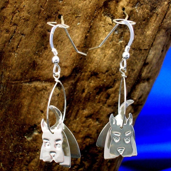 Boucles d'oreilles en argent pour chien Scottie, Boucles d'oreilles pour chien, Scotties, Bijoux Scottie, Bijoux pour terrier écossais, Bijoux pour chien, Fait main, Cadeaux pour chien scottie