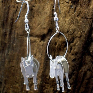 Silver Horse Earrings, Pony earrings, Horse jewellery, Pony Jewellery, Horses, Ponies, Donkey, Sterling silver, Horse Gifts, Pony Gifts.