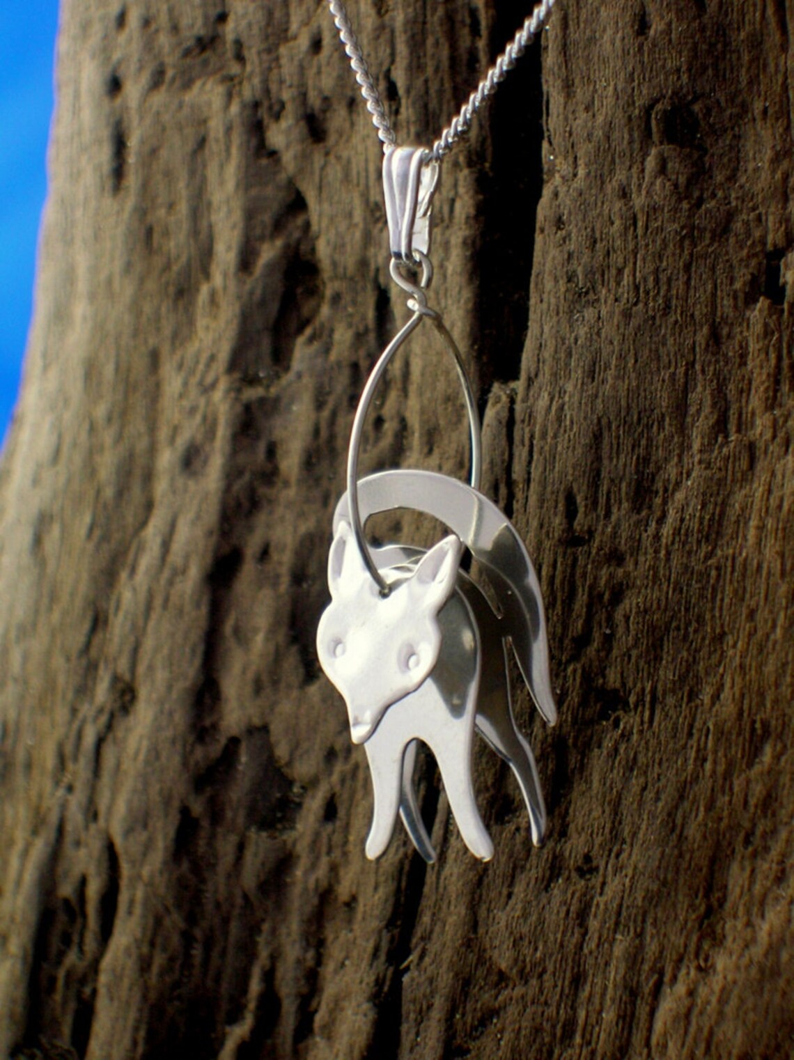 Fox Necklace Silver Fox Pendant Fox Jewellery Animal Etsy