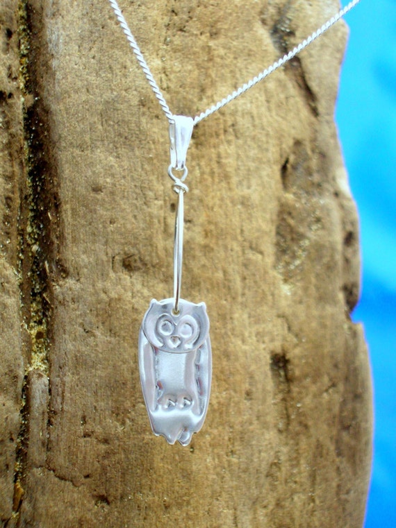 Owl Necklace, Owl Pendant, Sterling Silver Owl Jewellery, Wildlife