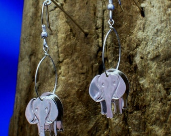 Silver Elephant Earrings, Elephant Jewellery, Eles, Animal Jewelry, Handmade, Wildlife Jewelry, Wildlife gifts, Elephants, Elephant Gifts.