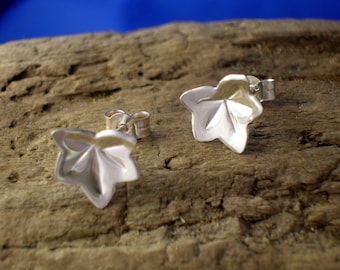 Handmade Sterling Silver Leaf Studs - Nature Inspired Jewellery