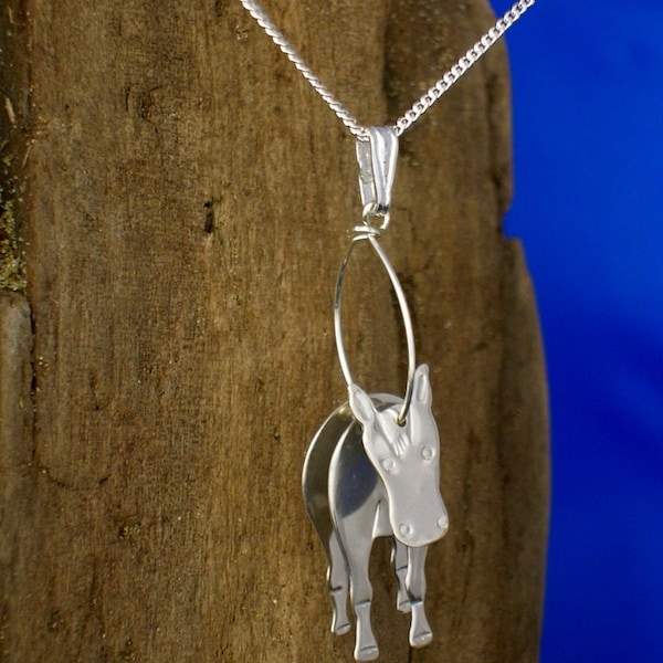 Silver Horse Pendant, Horse Necklace, Horse jewellery,  Pony Jewellery, Equine Jewelry, Sterling Silver, Gift for horse lovers, Pony, Donkey