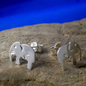 Handmade Sterling Silver Elephant Studs: Animal Jewellery