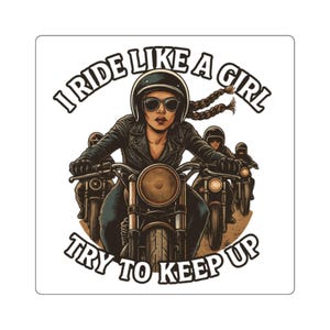 Empowering Motorcycle Stickers, Biker Girl Decals, Laptop Decor, Gift for Riders, Women in Biking