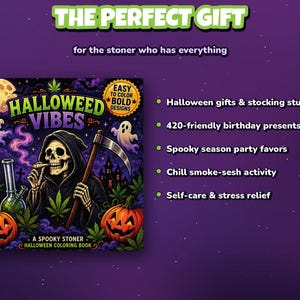 Halloweed Vibes Coloring Book: Stoner Halloween Art for Adults (Digital Download) image 7