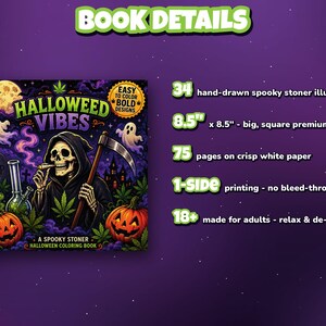 Halloweed Vibes Coloring Book: Stoner Halloween Art for Adults (Digital Download) image 8
