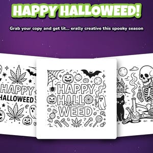Halloweed Vibes Coloring Book: Stoner Halloween Art for Adults (Digital Download) image 6