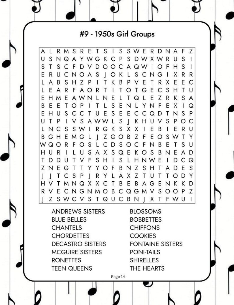 The Doo Wop Era 1950s Word Search Book • 100 Large-print Puzzles ...