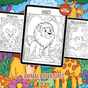 Animal Adventures: A Fun Coloring Book for Kids - printable animal coloring book