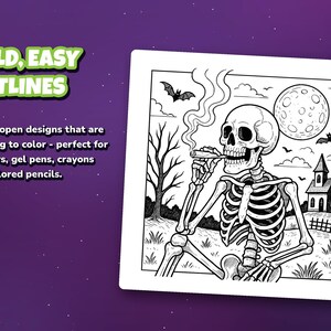 Halloweed Vibes Coloring Book: Stoner Halloween Art for Adults (Digital Download) image 11