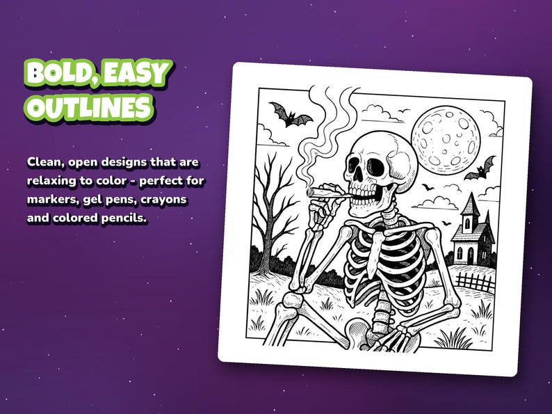 Halloweed Vibes Coloring Book: Stoner Halloween Art for Adults (Digital Download) image 11