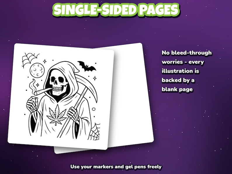 Halloweed Vibes Coloring Book: Stoner Halloween Art for Adults (Digital Download) image 9