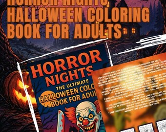 Horror Nights Coloring Book | Halloween Art, Creepy Clowns (PDF)