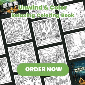Unwind & Color: Relaxing Coloring Book for Stress Relief, Mindfulness, and Creativity – Beautiful Designs - Printable Coloring Pages