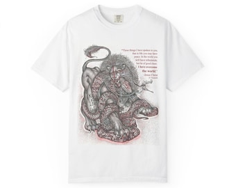 Löwe von Jehuda christliches T-Shirt: Religiöses grafisches T-Shirt