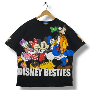 Vintage DISNEY BESTIES cartoon kleurrijk T-shirt jaren 00, maat 3, groot