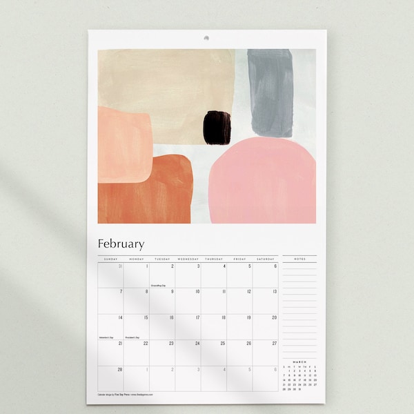 Wall Calendar 2021, 2021 Calendar, Wall Calendar, Grid Calendar, Abstract Art Calendar, Oversize  - 12 Abstract Art Prints - 11" x 17"
